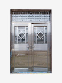 High quality good sale double stainless steel door low price entrance doors  SS004